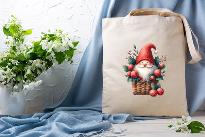 Christmas Lychee Gnome Watercolor Clipart PNG Bundle