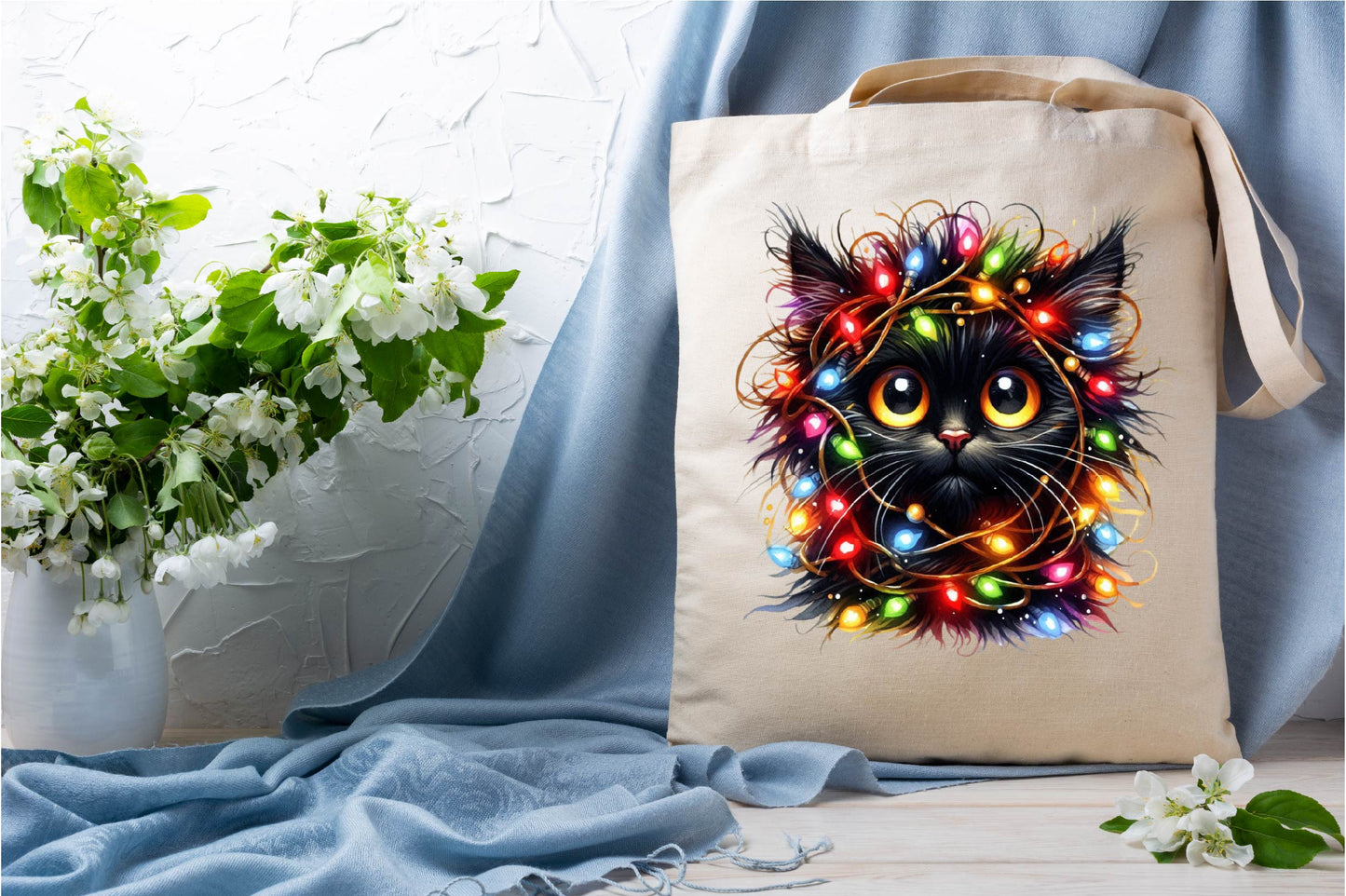Christmas Black Cat Clipart Bundle 35 Cute Holiday Cat PNG Designs