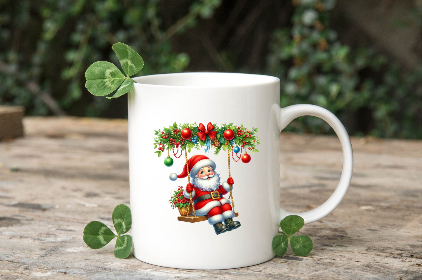 Christmas Santa Swing Watercolor Clipart PNG Bundle
