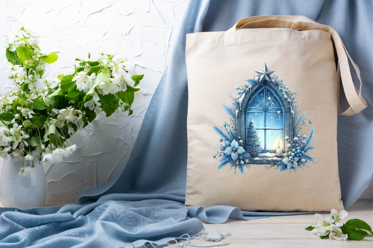 Christmas Blue Window PNG Clipart Bundle