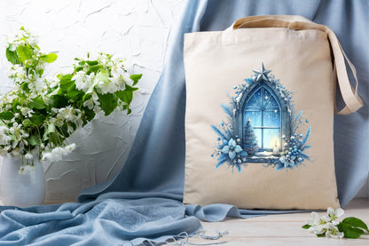 Christmas Blue Window PNG Clipart Bundle