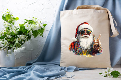 20 Christmas Hippie Santa Claus Clipart Bundle