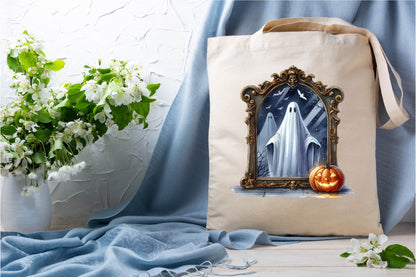 31 Halloween Mirror Ghost Clipart Bundle PNG, Spooky Ghost Mirror Pumpkin Sublimation Designs
