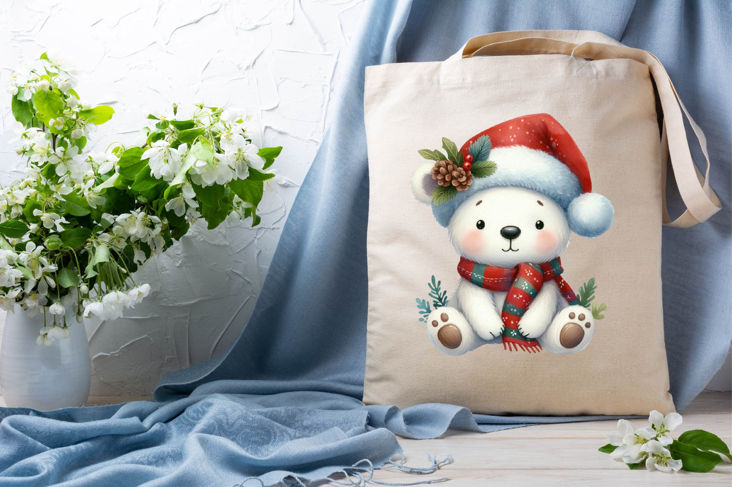 Christmas Polar Bear PNG Clipart Bundle