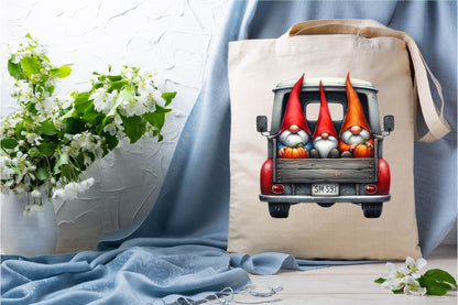 30 Halloween Gnomes Truck Clipart Bundle PNG, Cute Gnome Pumpkin Truck Sublimation Designs