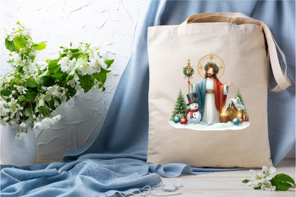 32 Christmas Jesus With Snowman Clipart Bundle
