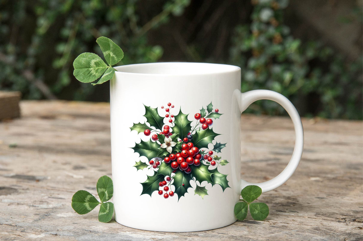Christmas Holly Watercolor Clipart PNG Bundle