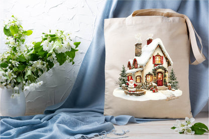 23 Christmas Santa House Clipart Bundle