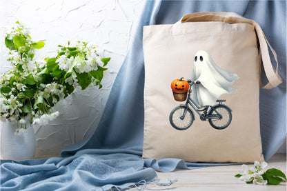 26 Halloween Ghost Bicycle Clipart PNG Bundle