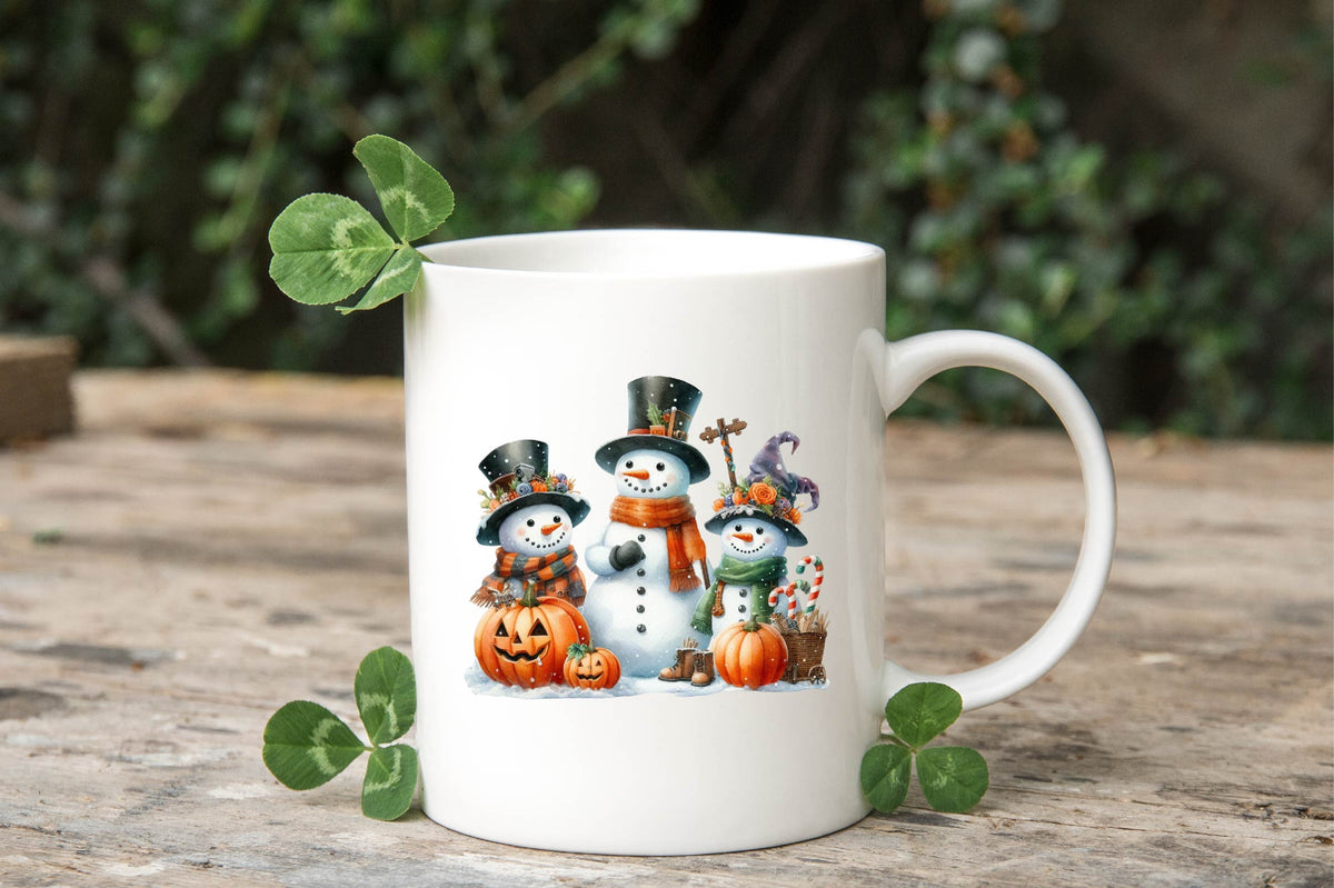 33 Halloween Snowman Watercolor Clipart PNG Bundle