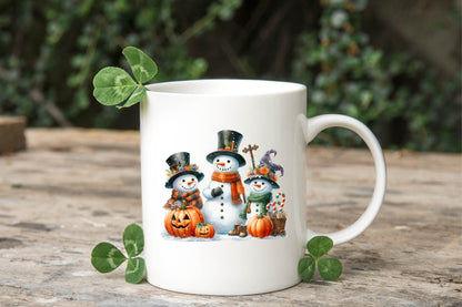 33 Halloween Snowman Watercolor Clipart PNG Bundle