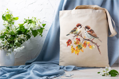 Autumn Sparrows Bird Clipart Bundle 24 Fall Sparrow Designs