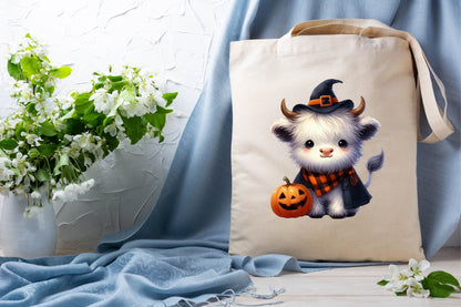 29 Halloween Highland Cow PNG Clipart Bundle