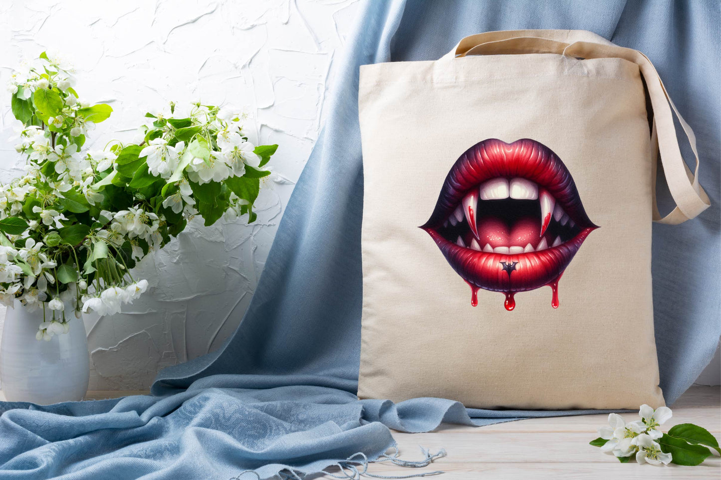 Halloween Vampire Lips Watercolor Clipart PNG Bundle