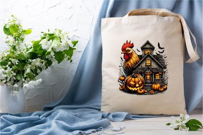 29 Halloween Chicken House Clipart Bundle PNG, Spooky Chicken Coop Halloween Sublimation