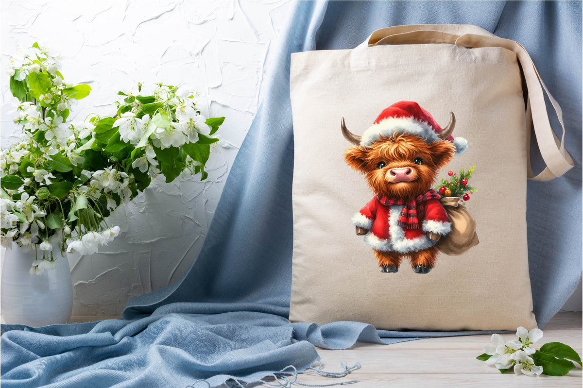 29 Christmas Highland Cow Clipart Bundle