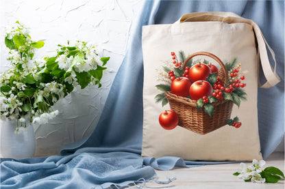 Christmas Apple Basket PNG Bundle 25 Festive Fruit Clipart Designs