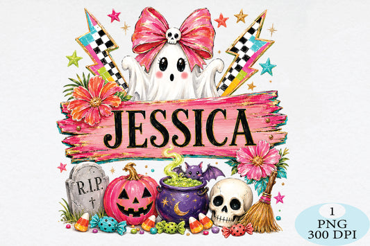 Jessica Cute Ghost Halloween PNG