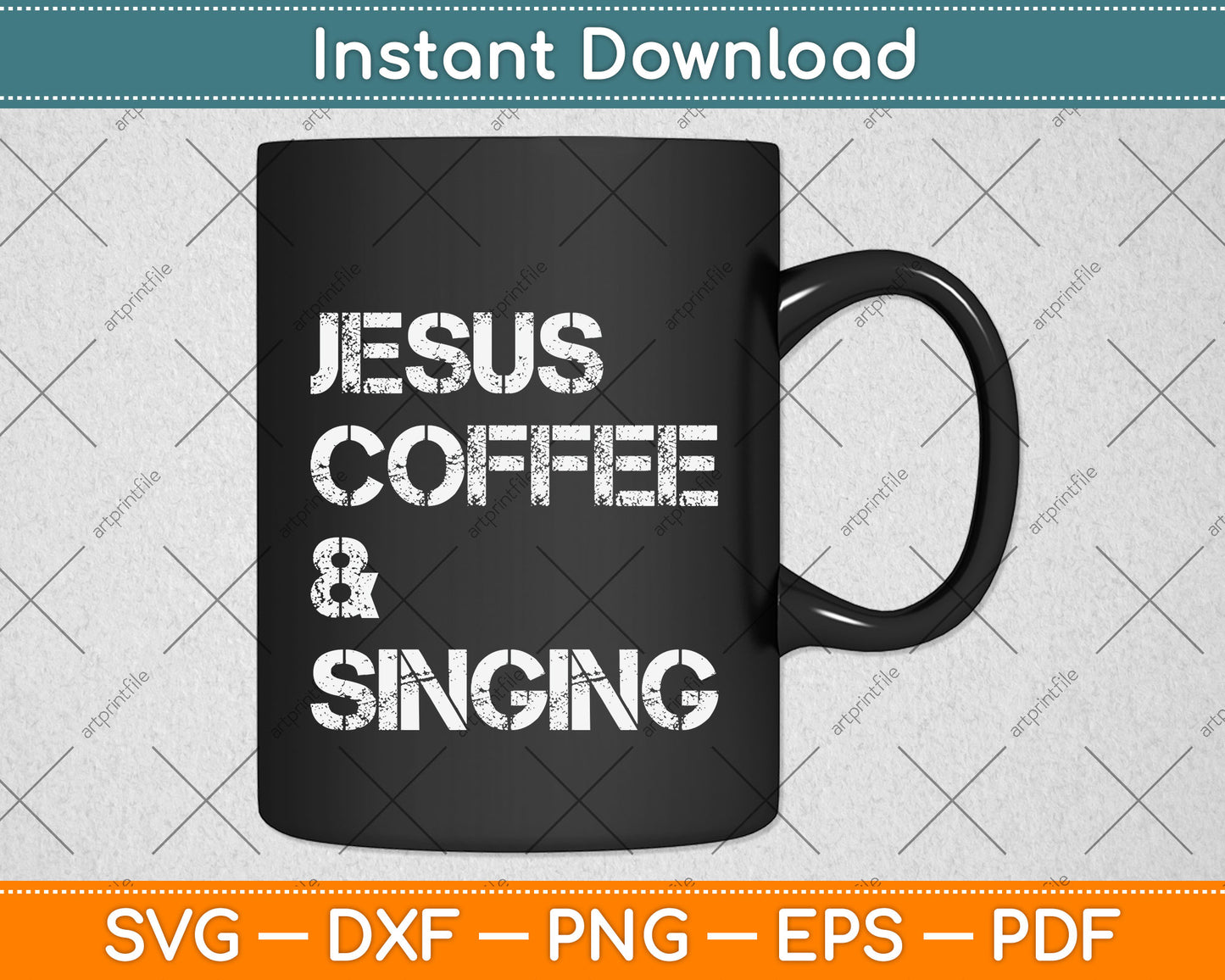 Jesus Coffee & Singing Svg Png Dxf Digital Cutting File