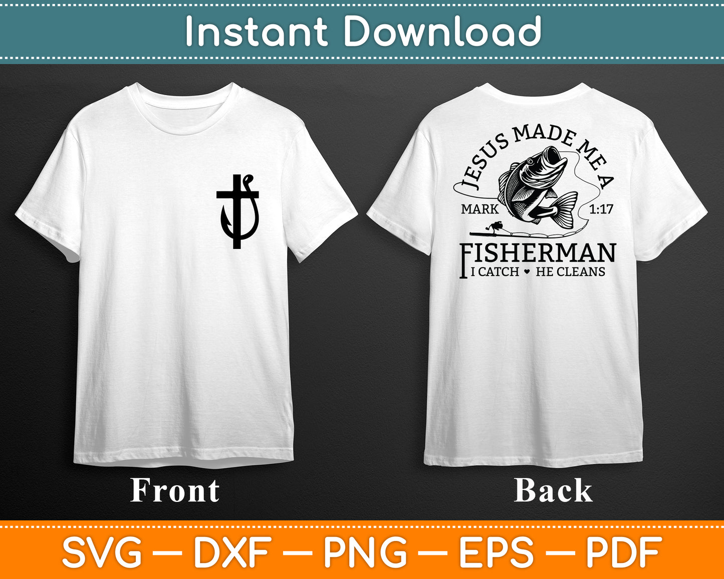 Jesus Made Me A Fisherman Christian Fisher Svg Digital Cutting File