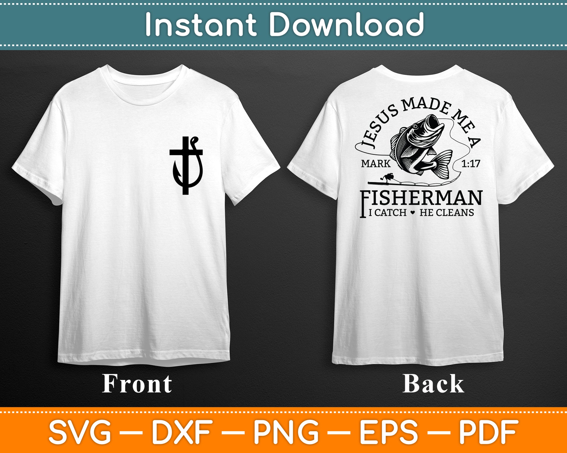 Jesus Made Me A Fisherman Christian Fisher Svg Digital Cutting File