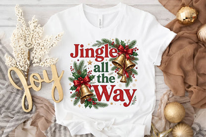 Jingle All The Way Christmas PNG, Christmas Bells Sublimation Design, Holiday Shirt PNG, Festive Christmas Digital Download