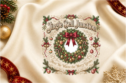 Jingle Bell Junction Christmas Wreath PNG