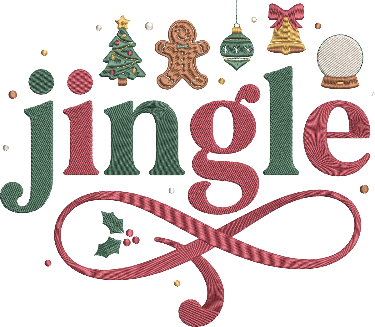 Jingle Christmas Embroidery Design