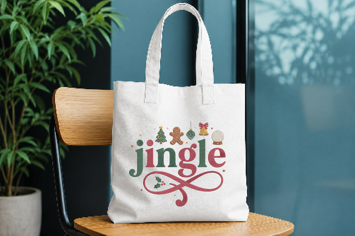 Jingle Christmas Embroidery Design
