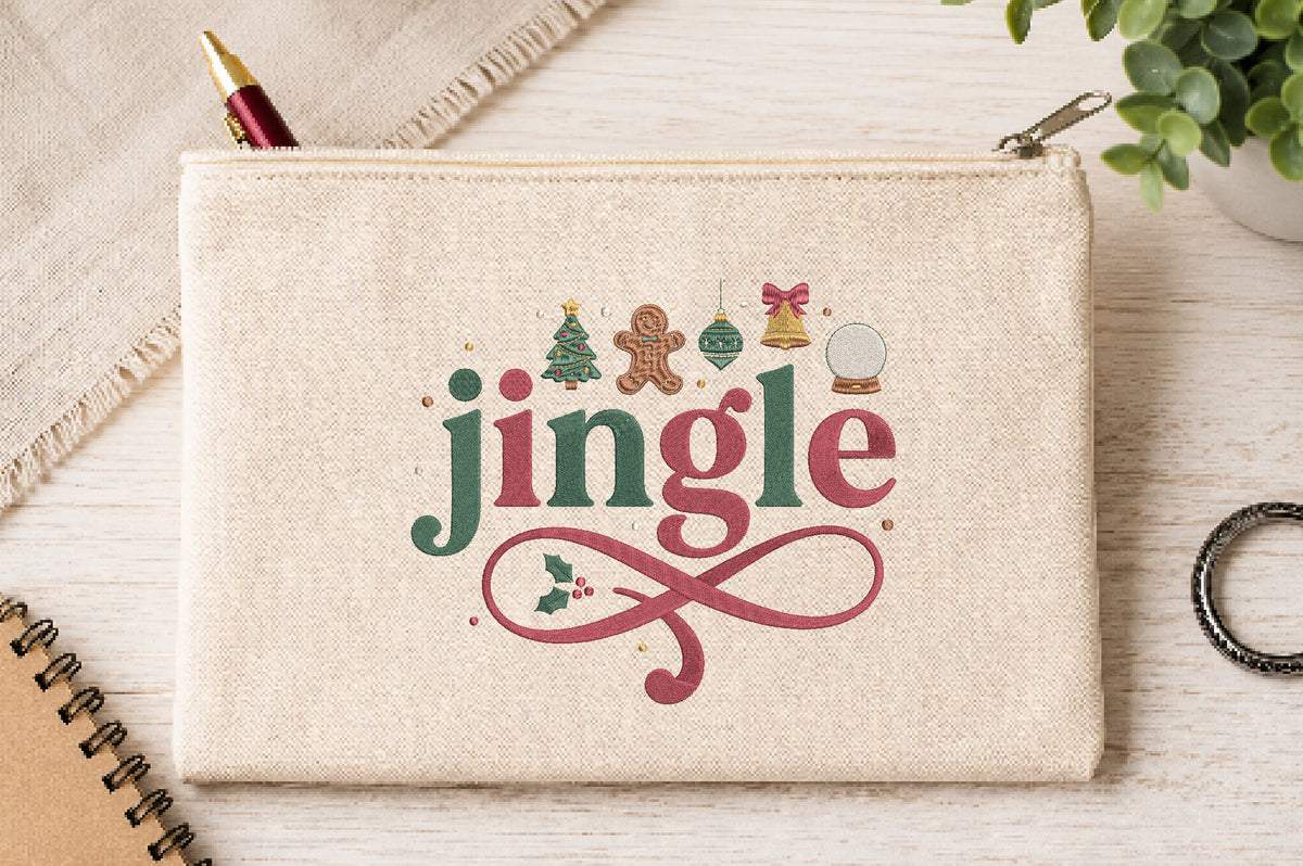 Jingle Christmas Embroidery Design