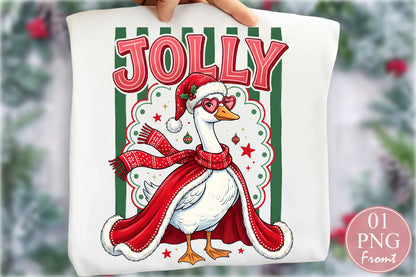 Jolly Christmas Goose PNG Sublimation