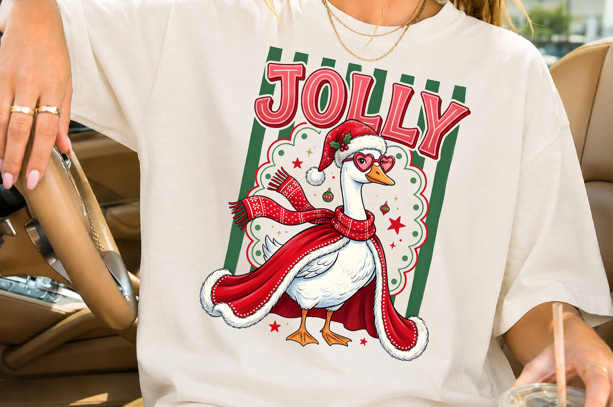 Jolly Christmas Goose PNG Sublimation