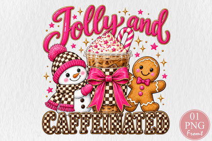 Jolly and Caffeinated Christmas PNG