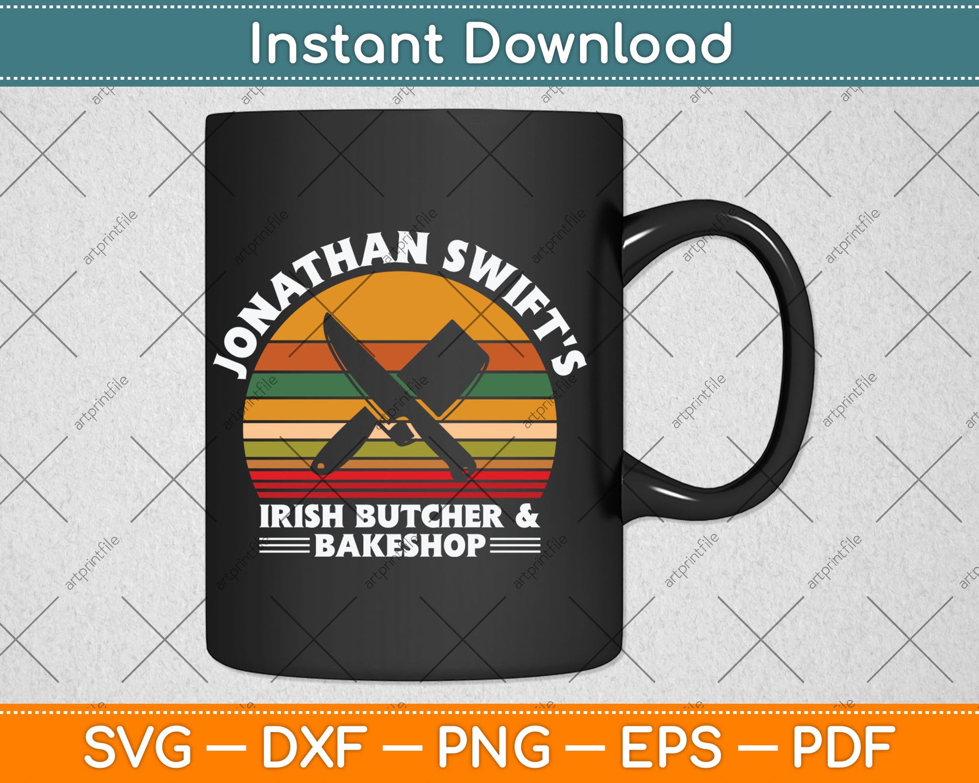 Jonathan Swift's Irish Butcher & Bakeshop Funny Svg Digital Cutting File