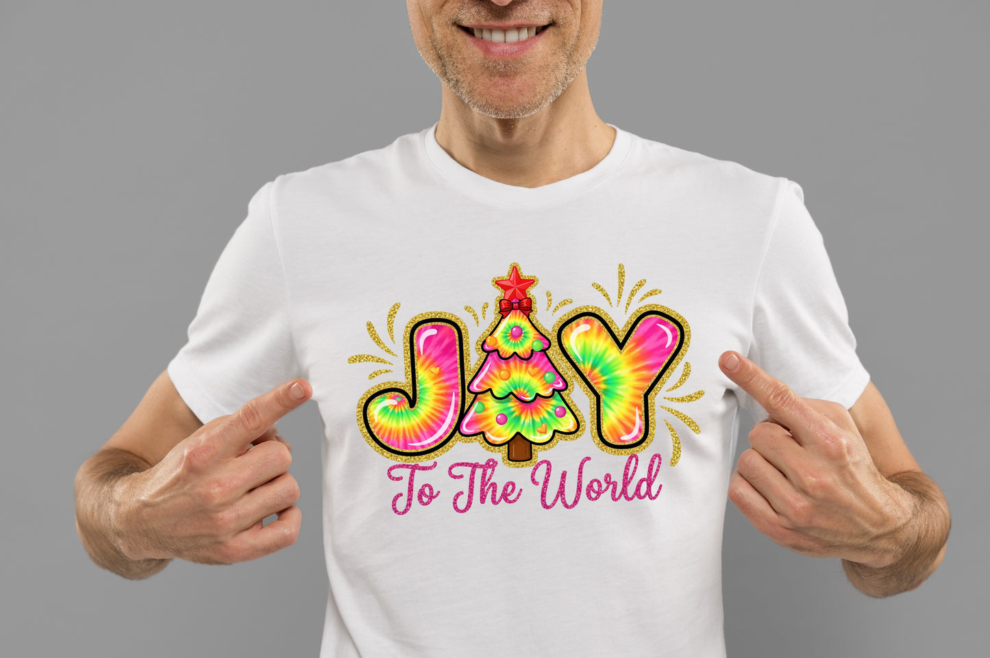 Joy To The World Christmas Tree PNG Design
