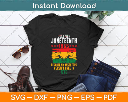 July 4th Juneteenth 1865 Ancestors Black African American Svg Digital Cutting File