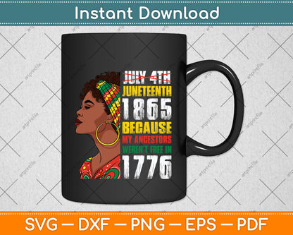 Juneteenth 1865 Freedom Day Ancestors Not Free in 1776 Svg Digital Cutting File