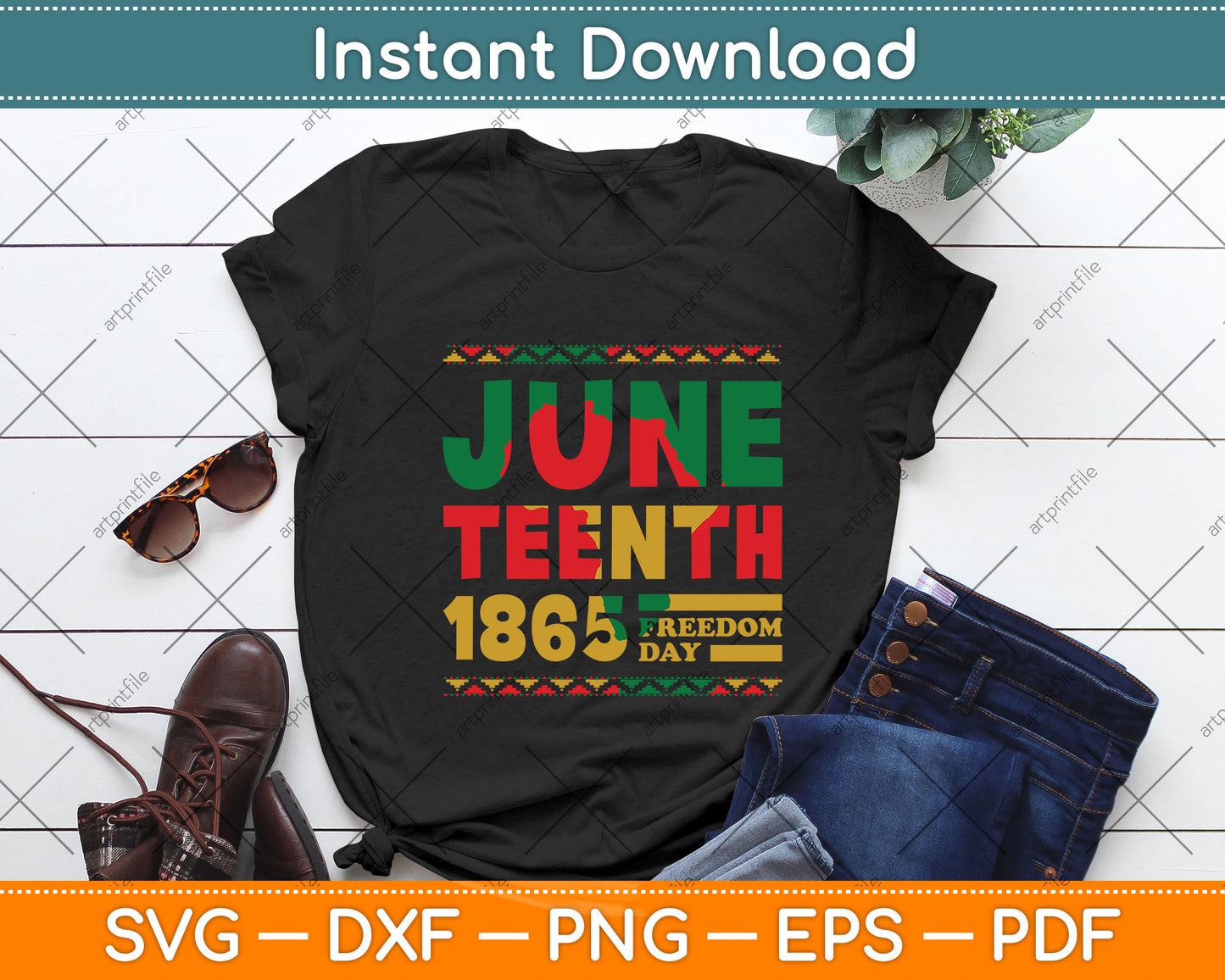 Juneteenth 1865 Freedom Day Celebrate Black History Svg Png Dxf Digital Cutting File