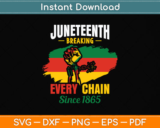 Juneteenth Breaking Every Chain Since 1865 African American Svg Digital Cutting File