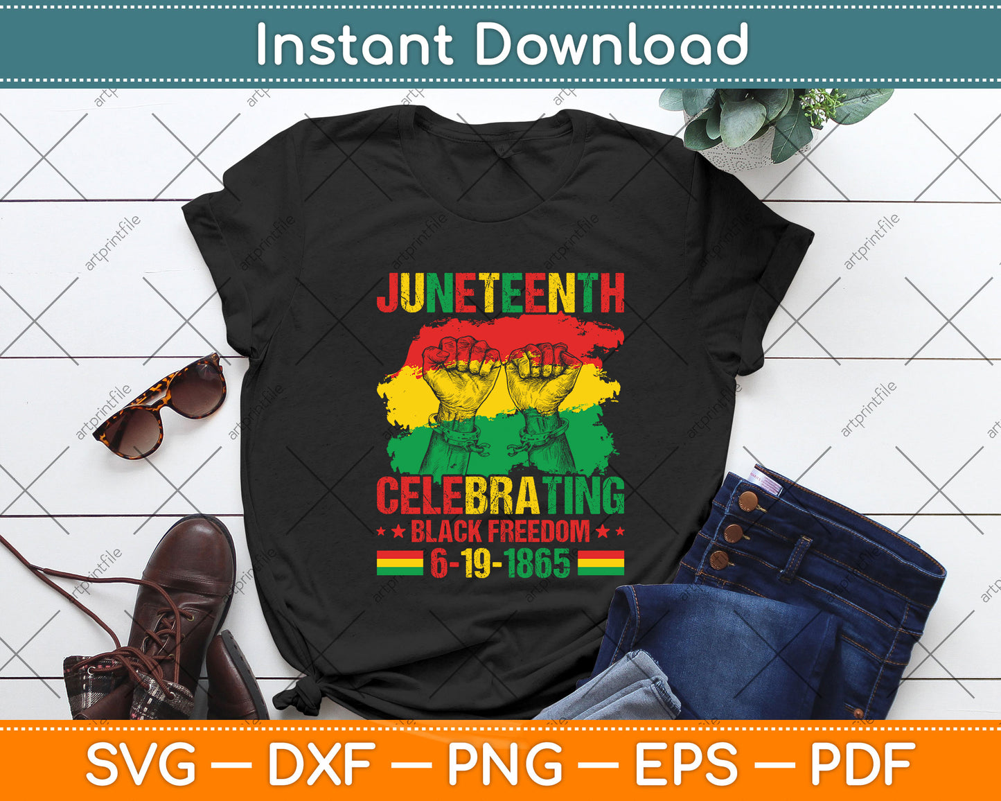 Juneteenth Celebrating Black Freedom 1865 African American Svg Digital Cutting File
