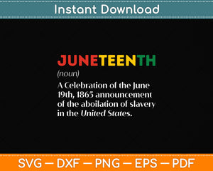 Juneteenth Definition June 19th 1865 Svg Png Dxf Digital Cutting File