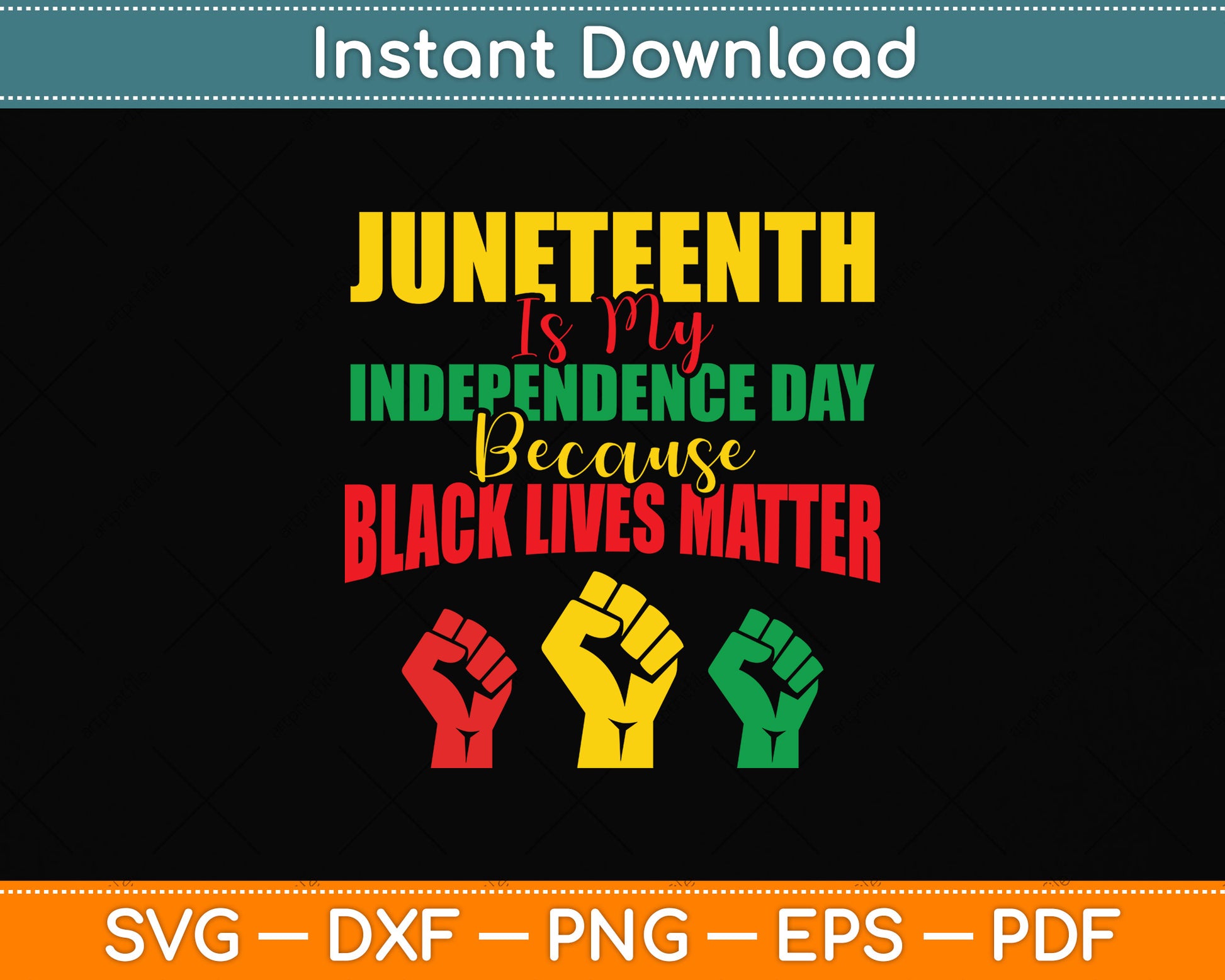 Juneteenth Is My Independence Day Because Black Lives Matter Svg Digital Cutting File