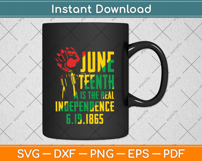 Juneteenth Is The Real Independence Day 1865 Freedom Pride Svg Digital Cutting File
