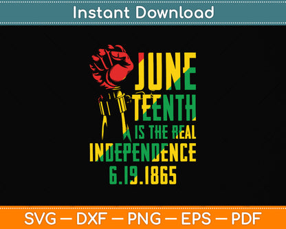 Juneteenth Is The Real Independence Day 1865 Freedom Pride Svg Digital Cutting File