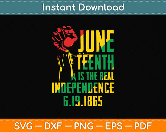Juneteenth Is The Real Independence Day 1865 Freedom Pride Svg Digital Cutting File