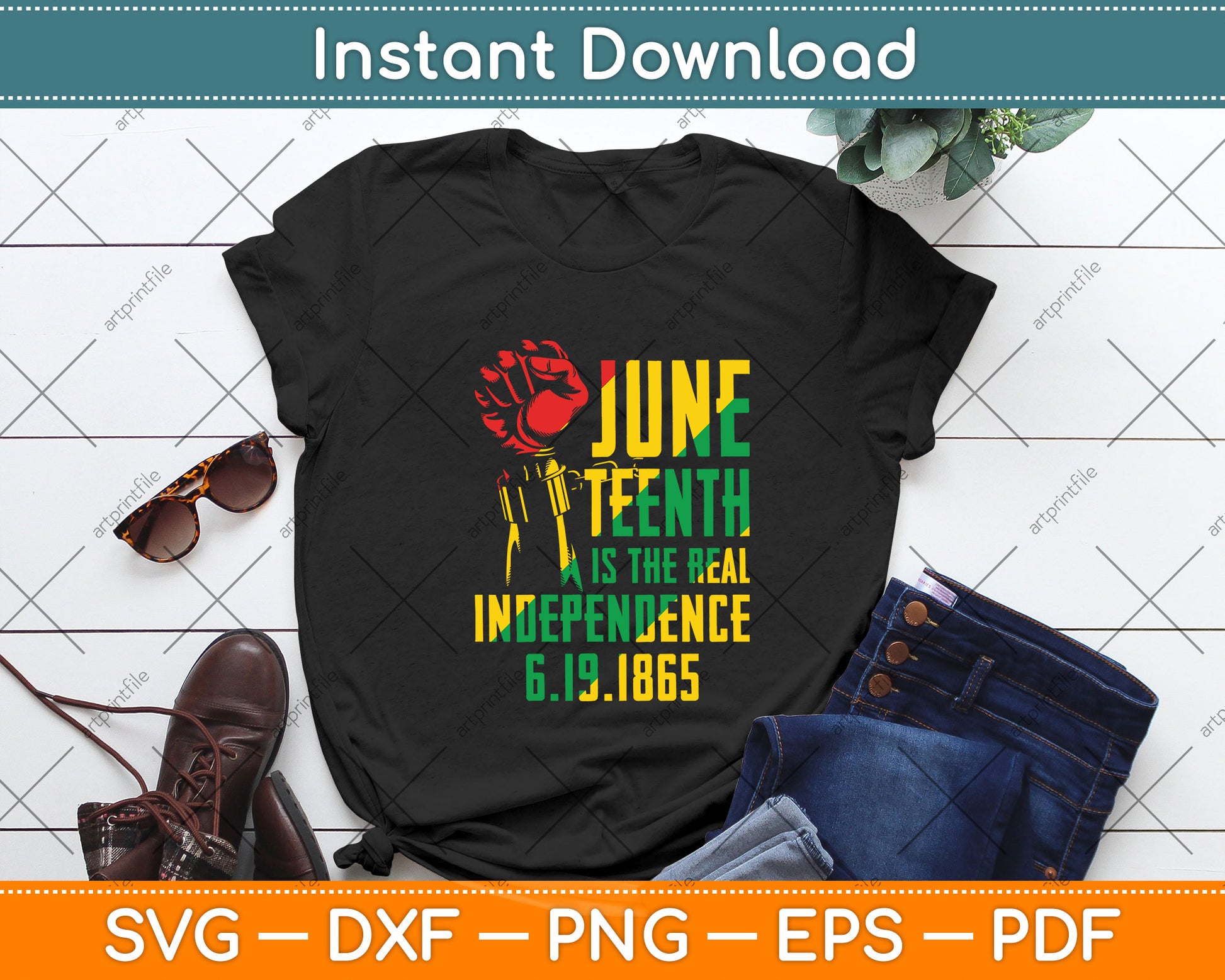 Juneteenth Is The Real Independence Day 1865 Freedom Pride Svg Digital Cutting File