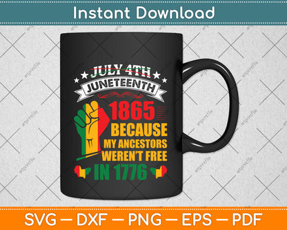 Juneteenth June 1865 Black History African American Freedom Svg Digital Cutting File