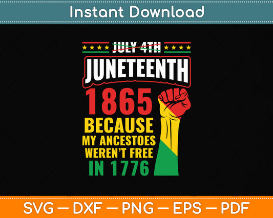 Juneteenth June 1865 Black History African American Freedom Svg Digital Cutting File