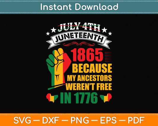 Juneteenth June 1865 Black History African American Freedom Svg Digital Cutting File