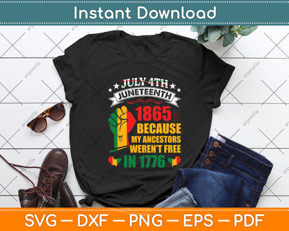Juneteenth June 1865 Black History African American Freedom Svg Digital Cutting File
